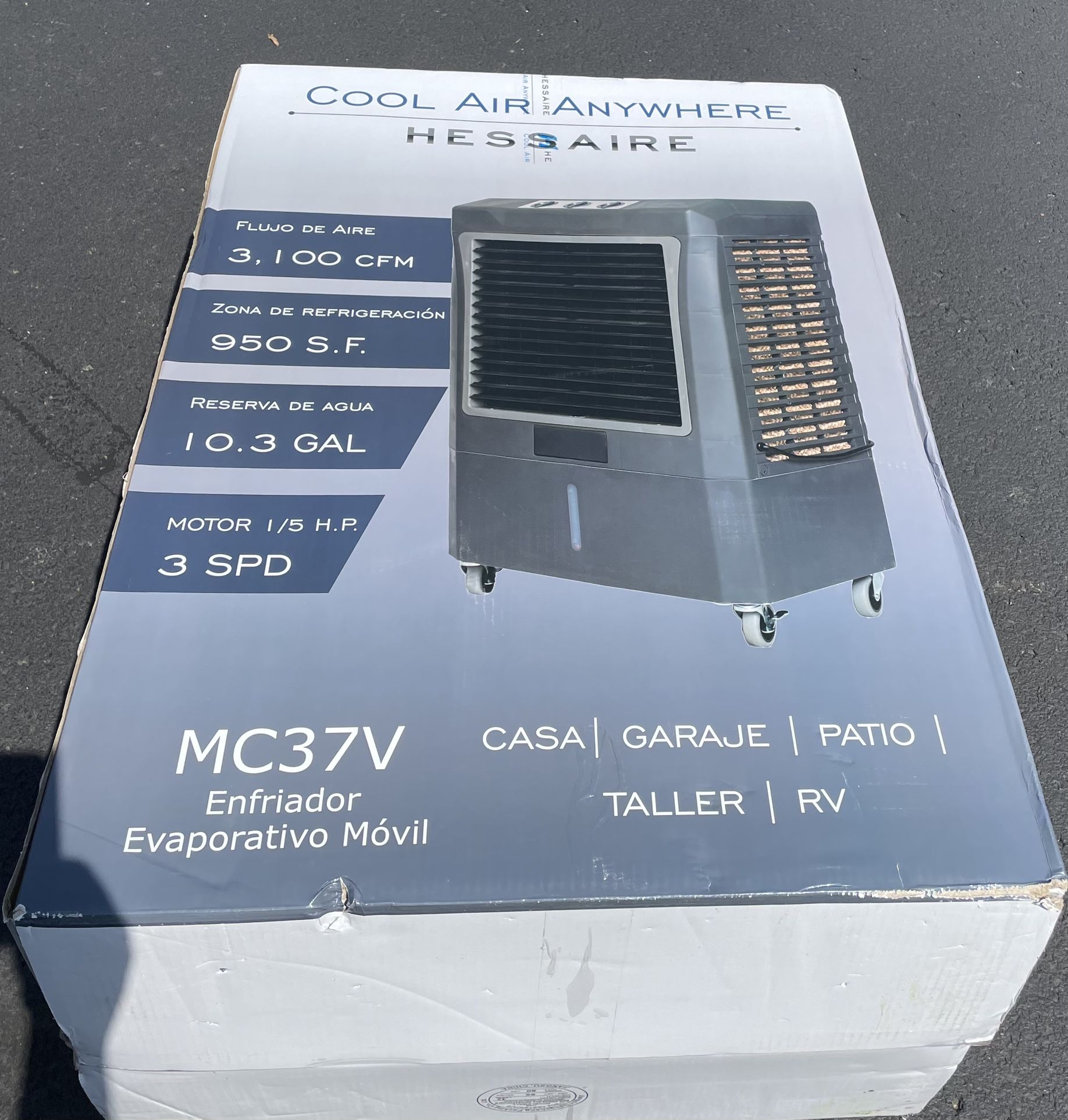 Hessaire 3,100 CFM 3-Speed Portable Evaporative Cooler (Swamp Cooler) for 950 sq. ft.