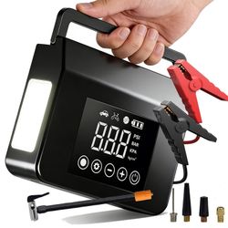 Hieha 4000A Peak 12V Car Battery Jump Starter with 150 PSI Air Compressor and Tire Inflator, 15000mAh Portable Jump Box