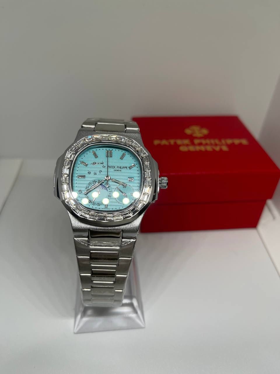 Luxury iced Watch Baby Blue