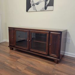 Solid Wood Media Center Console Table 