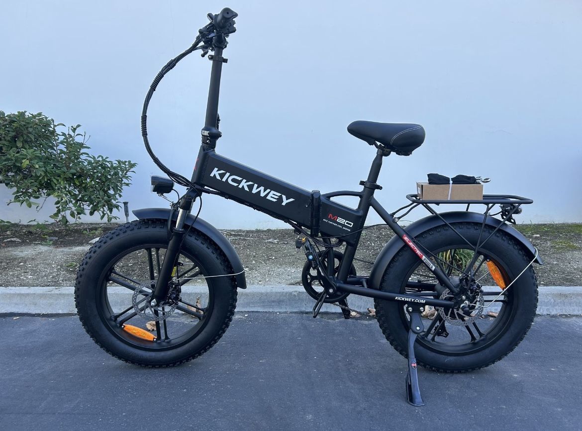 Kickwey 20 Inch Fat Tire Foldable Electric Bicycle 35MPH Max