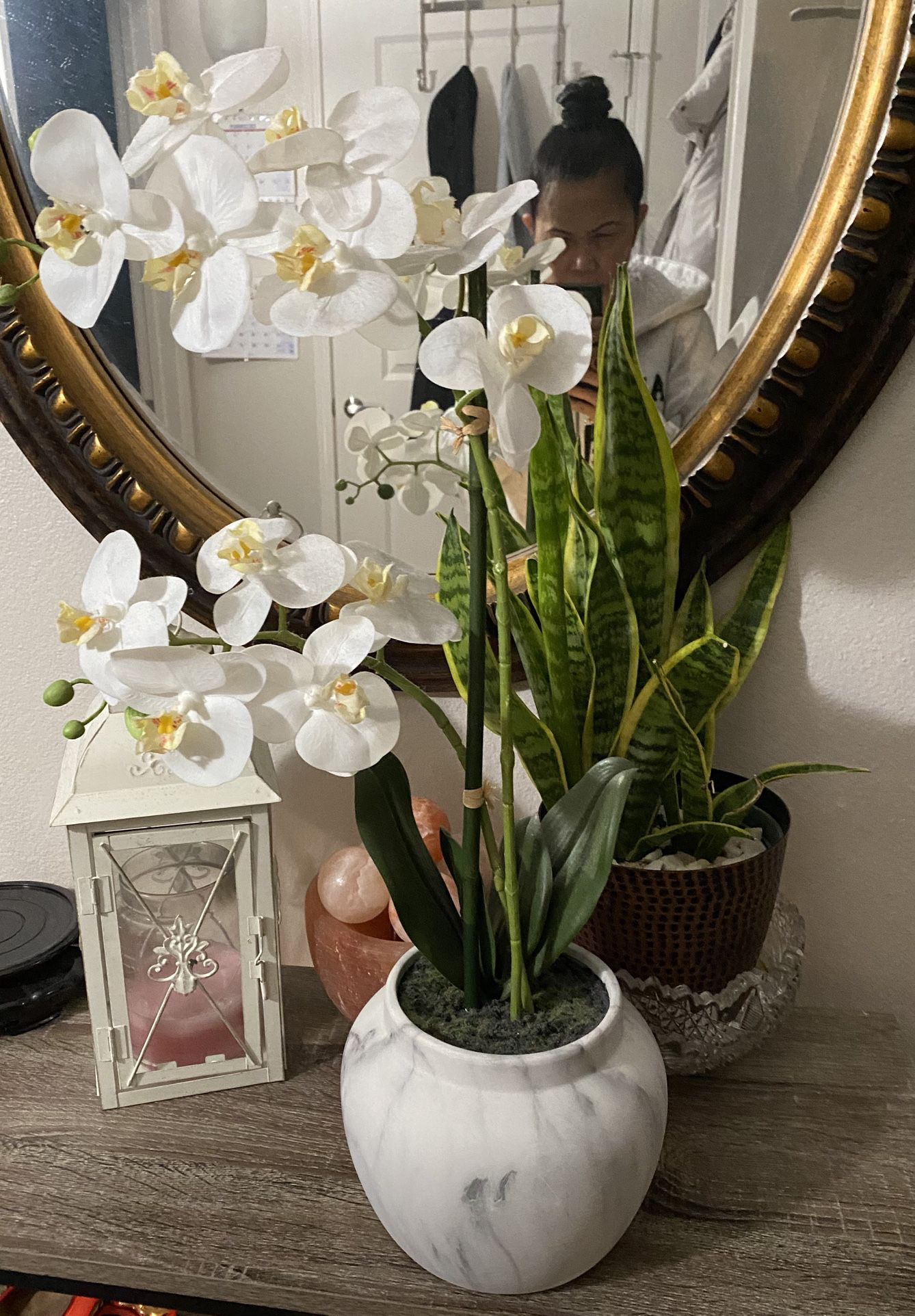 Artificial Orchid White Flowers 