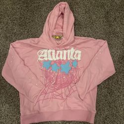 Sp5der Hoodie, Pink, Size Large