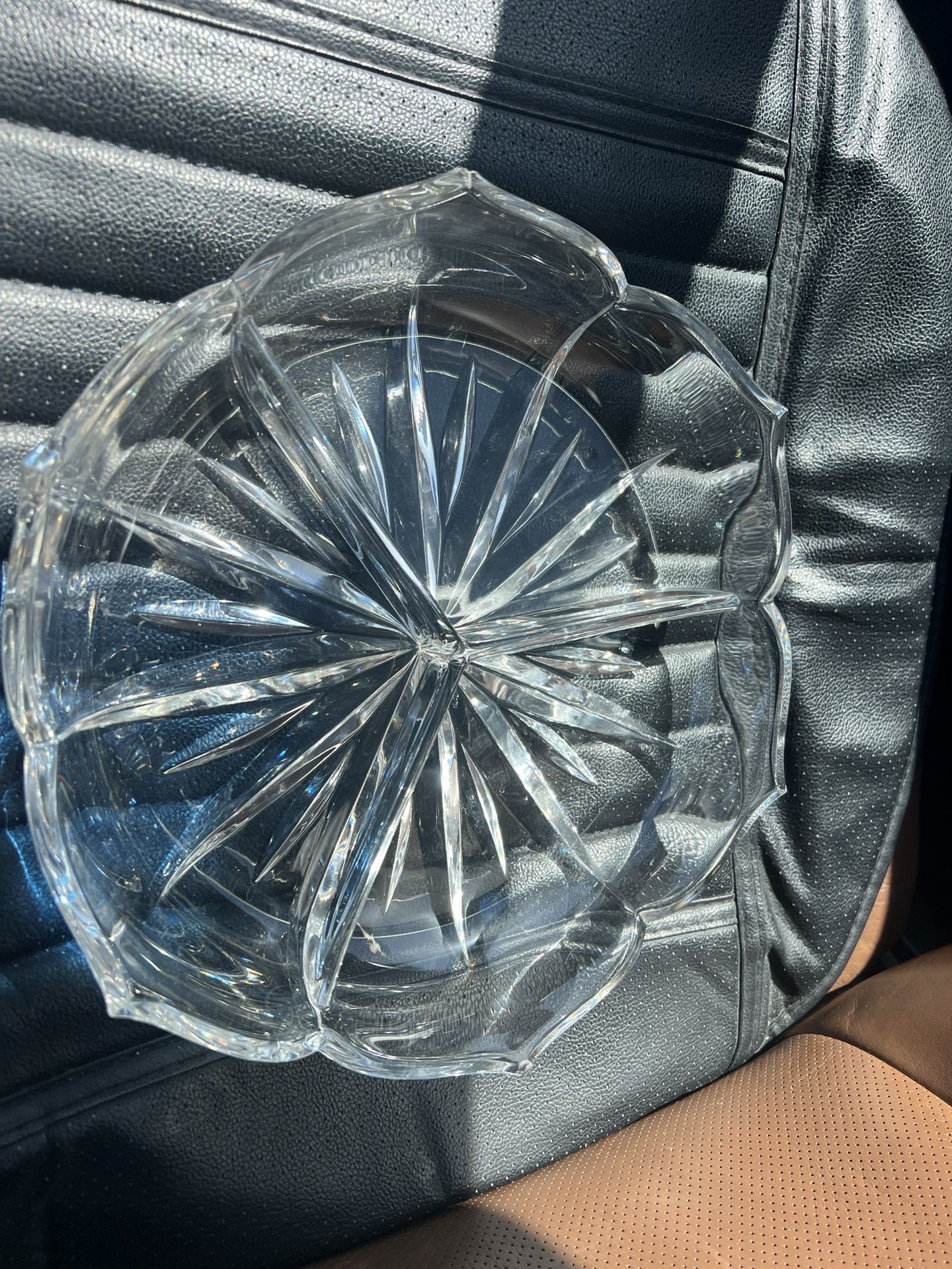 11” Crystal Lotus Dish. no Scratches/Just Like New But No Box