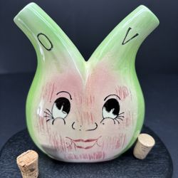 1940s Retro MCM Anthropomorphic Veggie Oil Vinegar Cruet Condiment Bottle Japan