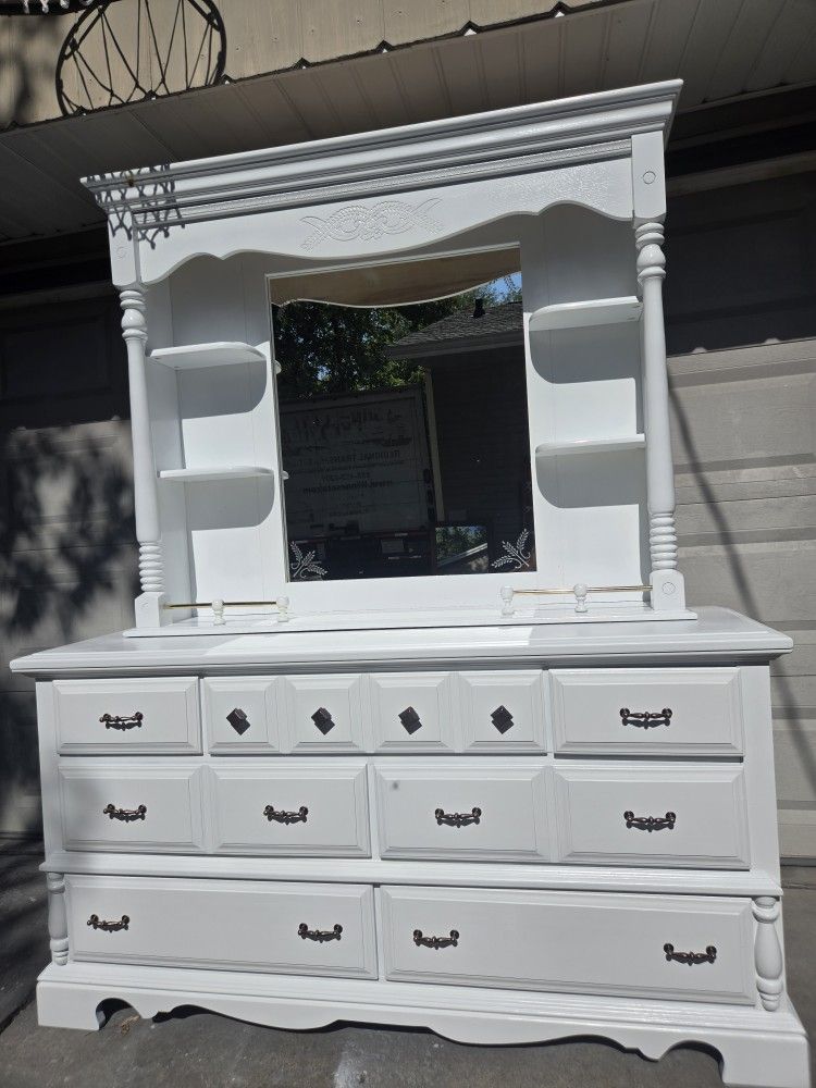 White Dresser Refinished