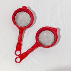 Red Mini Mesh Strainer Set (2-Piece)