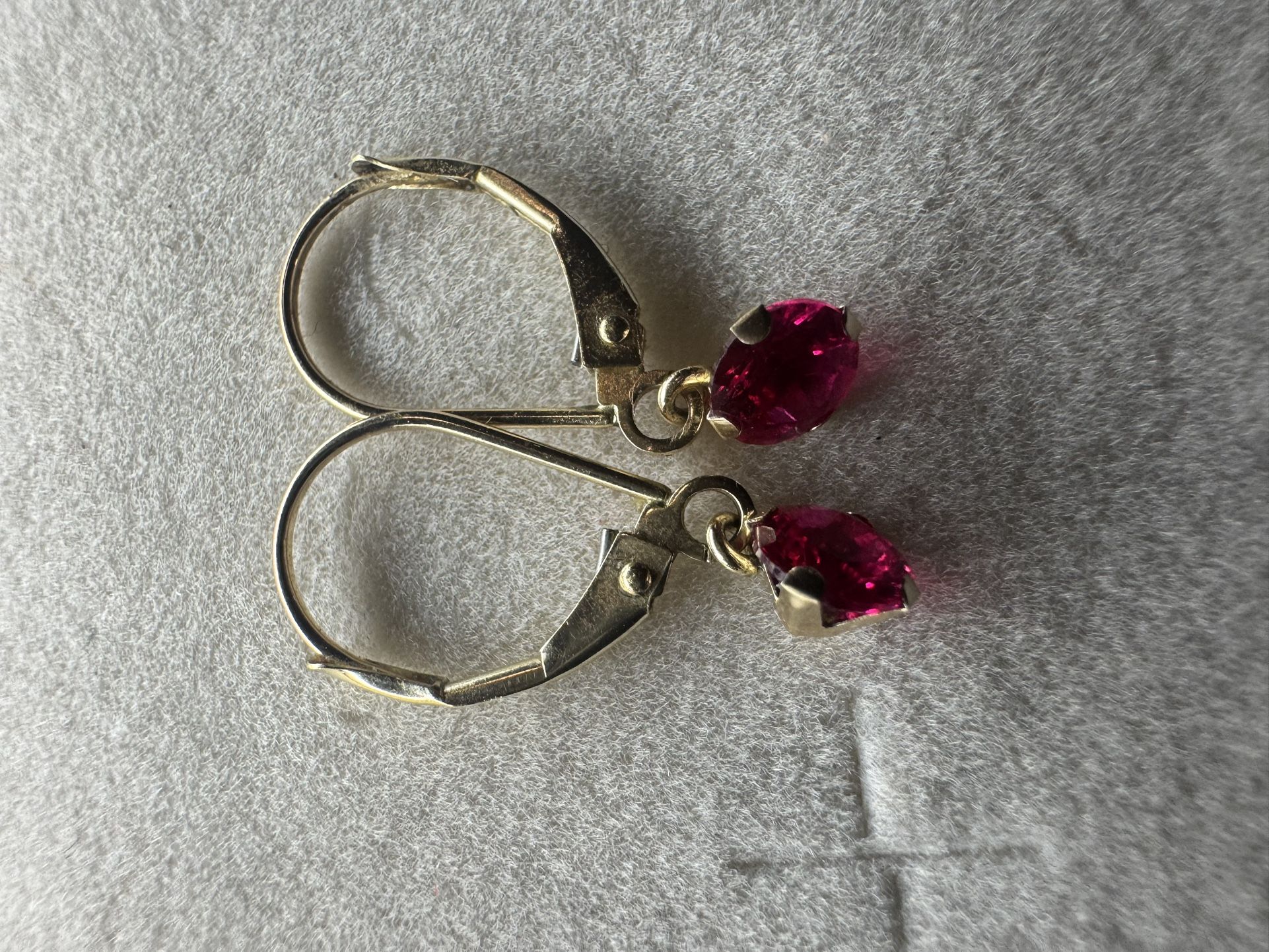 Ruby Dangle Earrings 10k