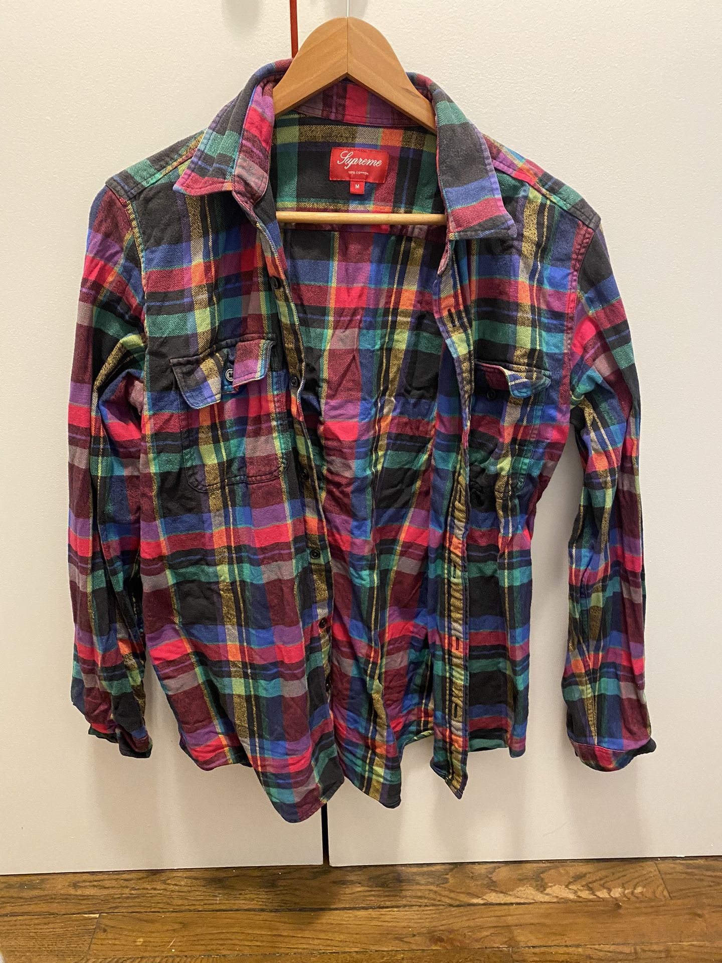 SUPREME Flannel Rare Sz Medium