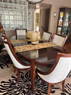 9 piece wood dinning set
