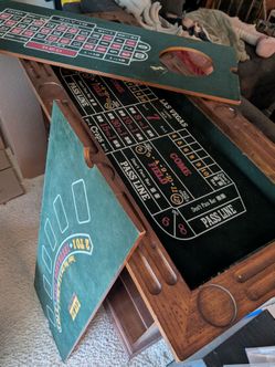 Casino Game Table for Bar – Roulette, Blackjack & Craps + Chips