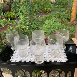 Set Of 6 Textured Modern Style Water Goblets