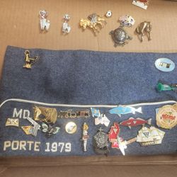 Vintage Military Hat, With Several Pins