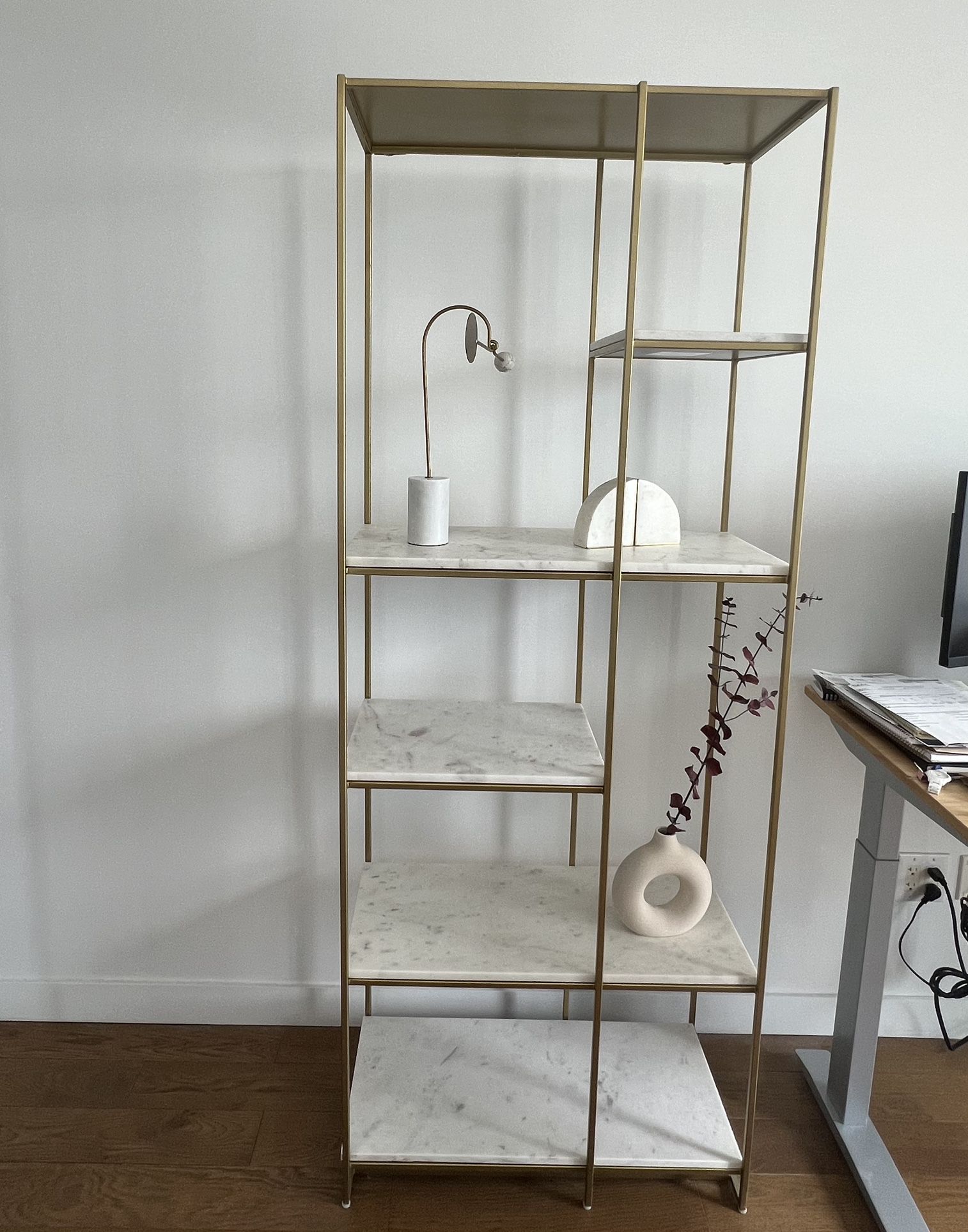 Crate And Barrel Marble Bookcase 