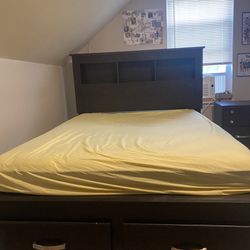 Queen Bed Frame + Matching Nightstand (Check Description For More Info)
