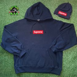 Supreme Box Logo Navy Hoodie Sizes Large & XXL