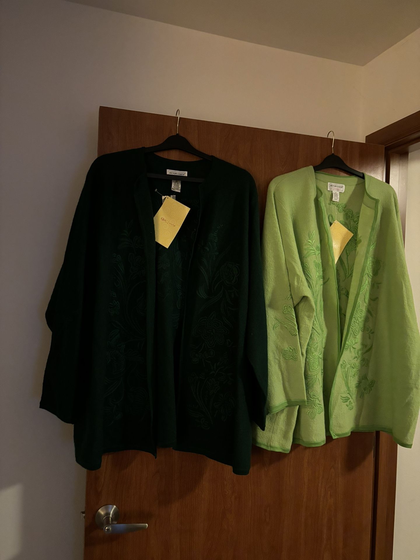 Vintage Victor Costa Occasion; Bundle Of Two; Long Sleeve Embroidered Cardigan Sweater 3XL