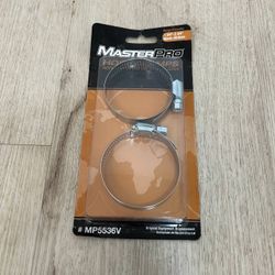 MasterPro MP5536V Stainless Steel Hose Clamps 1 3/4" - 2 3/4" Worm Gear 2-Pack New