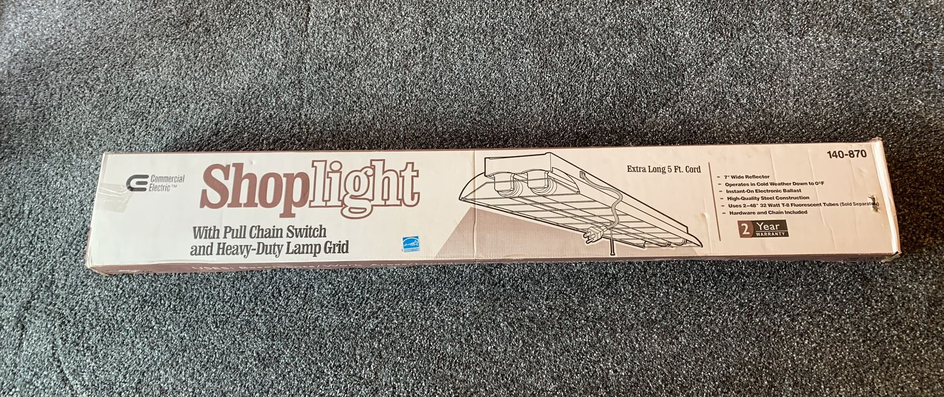 Commercial Electric White Ceiling 48-inch Fluorescent Shop Light HBSL-25G New In Box Sealed