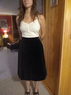 Vintage Black Velvet Western Skirt