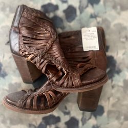 MAIDENLANE FREE BIRD, BROWN, LEATHER CAGE, ANKLE BOOTS