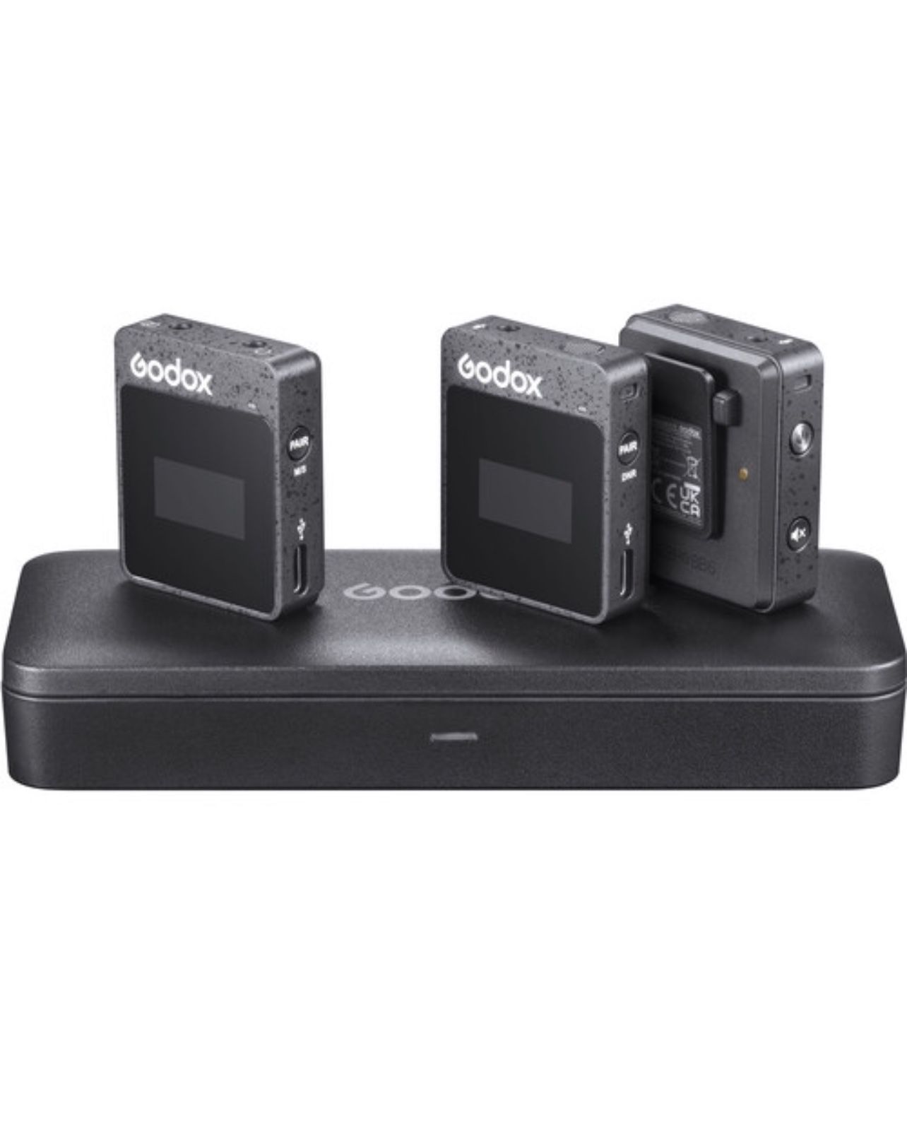 Godox MoveLink II M2 Compact 2-Person Wireless Microphone System for Cameras & Smartphones with 3.5mm (2.4 GHz, Black)