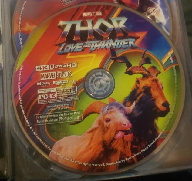 Marvel Thor Love And Thunder 4k Ultra Hd Disc Only