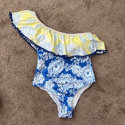 NWOT one shoulder Pom Pom one piece swimsuit