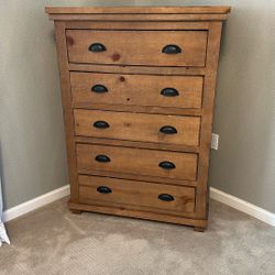 Tall Distressed Wood Dresser