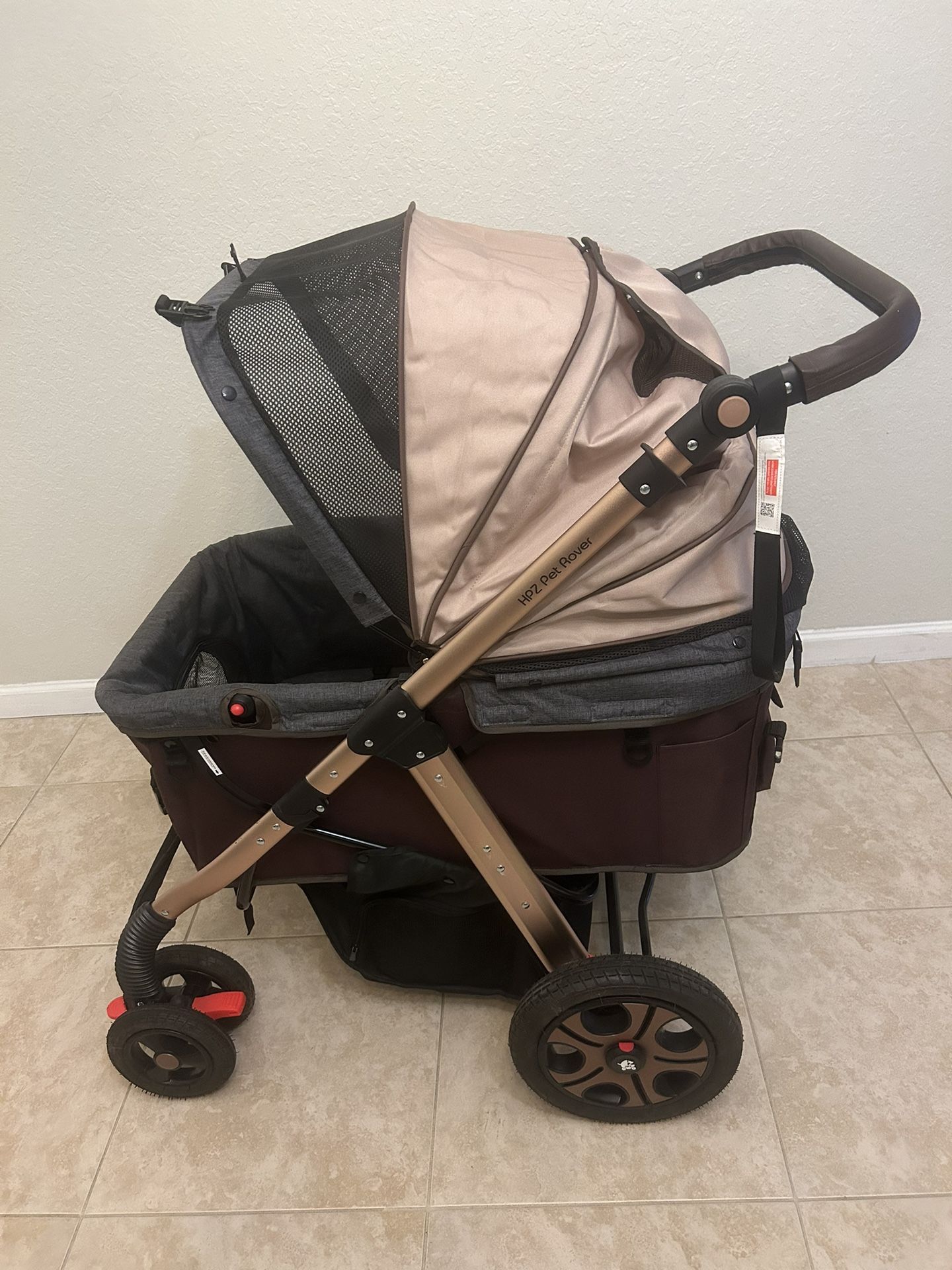 HPZ™ PET ROVER TITAN HD Premium Super-size Stroller SUV for Small/Medium/Large/X-Large Dogs, Cats and Pets (Taupe)