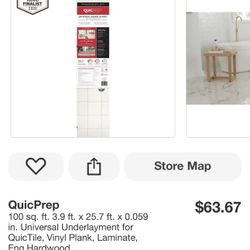 100 sq. ft. 3.9 ft. x 25.7 ft. x 0.059 in. Universal Underlayment for QuicTile, Vinyl Plank, Laminate, Eng Hardwood 100 sq. ft. 3.9 ft. x 25.7 ft. x 0.059 in. Universal Underlayment for QuicTile, Vinyl Plank, Laminate, Eng Hardwood