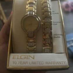 Elgin Watch And Bracelet.