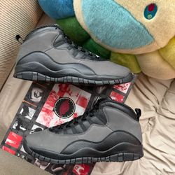 Air Jordan 10 Shadow Black Grey New Size 8