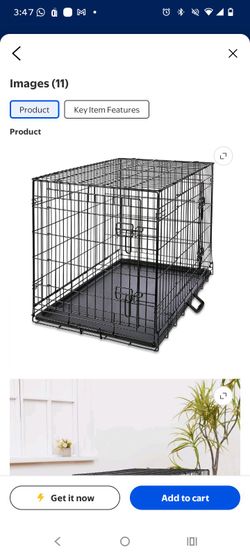 Black Wire Dog Crate with Tray