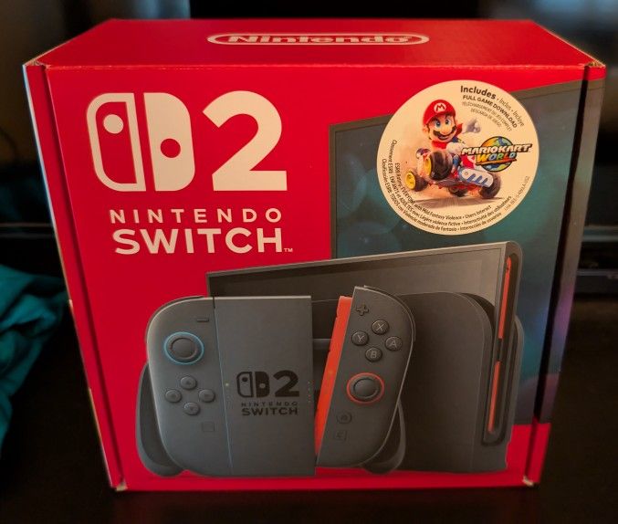 Brand New Nintendo Switch 2 with Mario Kart World Download Code