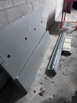 Gray IKEA malm queen size bed frame