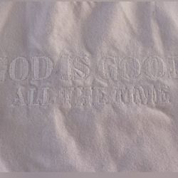 Pink/ white t shirt with god words