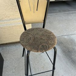 Stool - Counter Height Metal With Upholstery