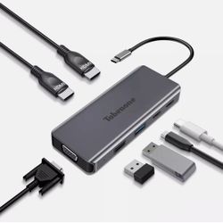 Tobenone USB-C Laptop Docking Station Dual Monitor, 8-in-1 C Dock, Model UDS-08 