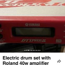 Roland Amplifier With Drum Set