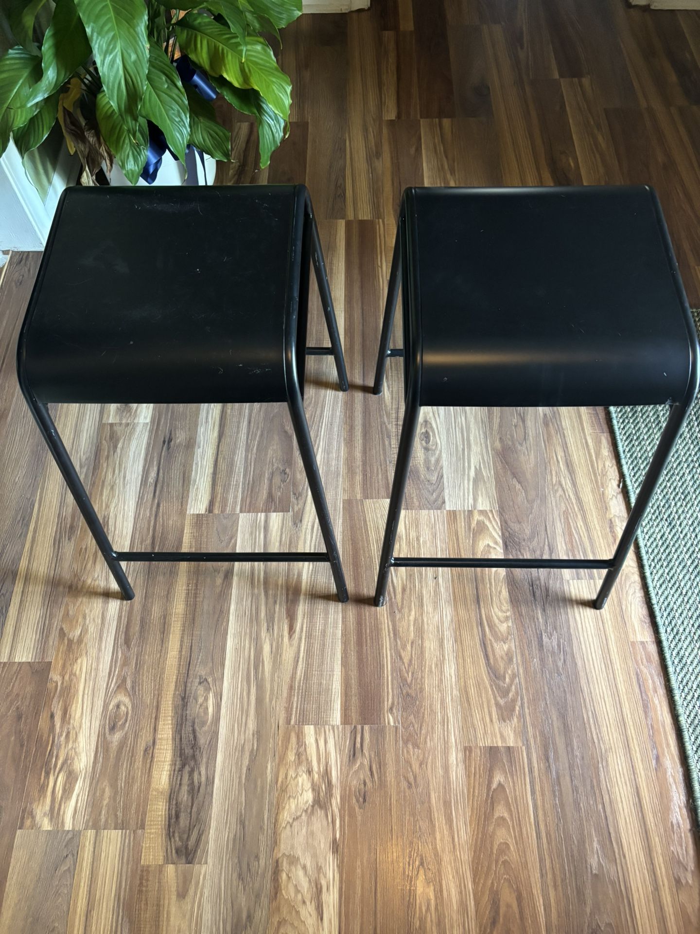 Set Of Black Metal Stools