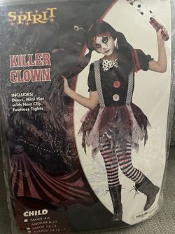 Girls Killer Clown Costume 