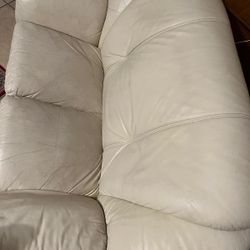 White Leather Living Room Set 