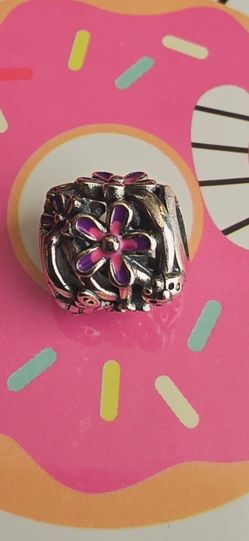 Openwork Purple Daisy Flower Charm