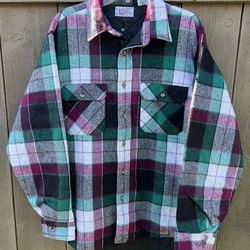 Vintage NWOT Private Property Flannel Plaid Quilted Made in USA Shirt Jacket XL
