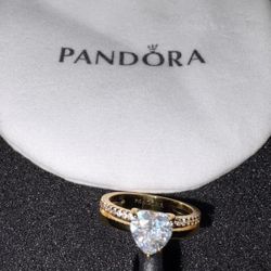 💜Pandora Golden Heart Promise Ring
