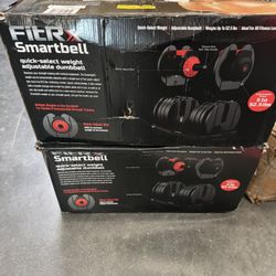 Mancuernas ajustables FitRx, juego de mancuernas inteligentes de 23 kg con selección rápida de pesas para gimnasio en casa