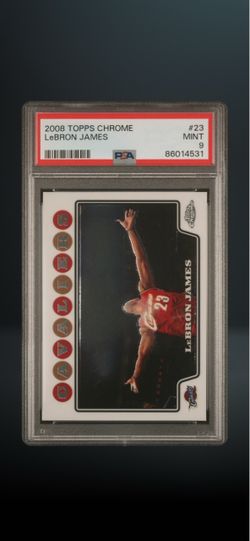 Topps 2008 Chrome LeBron James #23 PSA 9 Cavaliers Basketball Card