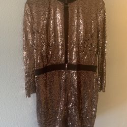 Sequin Open Front Dress 