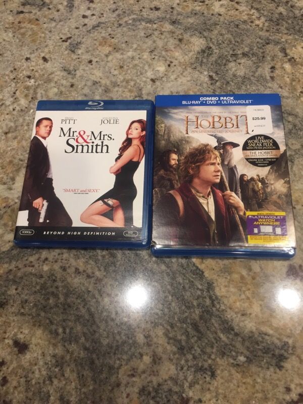 2 Movies Mr. & Mrs Smith and The Hobbit An Unexpected Journey